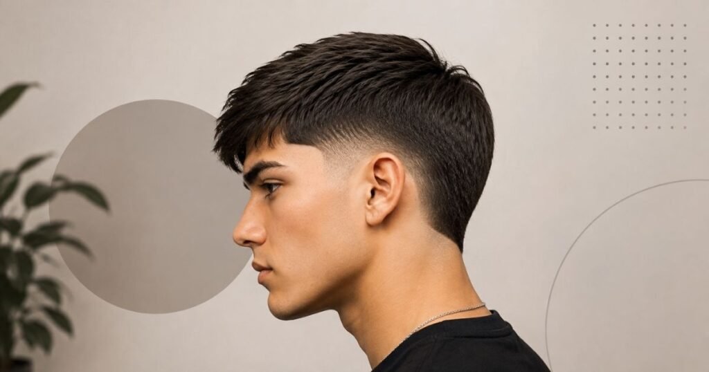 Straight Hair Burst Fade