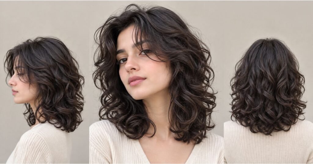 Curly Medium Length Layers