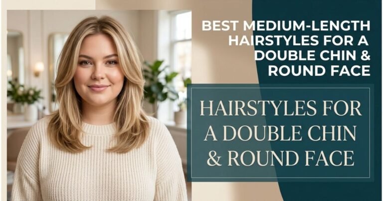hairstyles for a double chin and round face