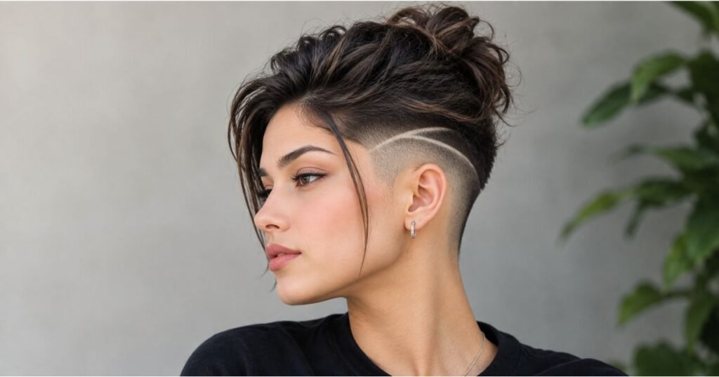 High Taper With Shaved Line Design