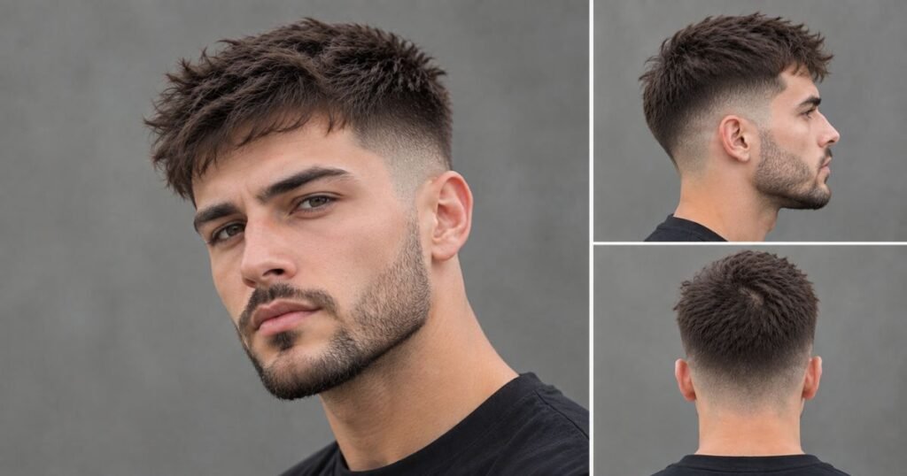 Messy Crew Cut Low Fade