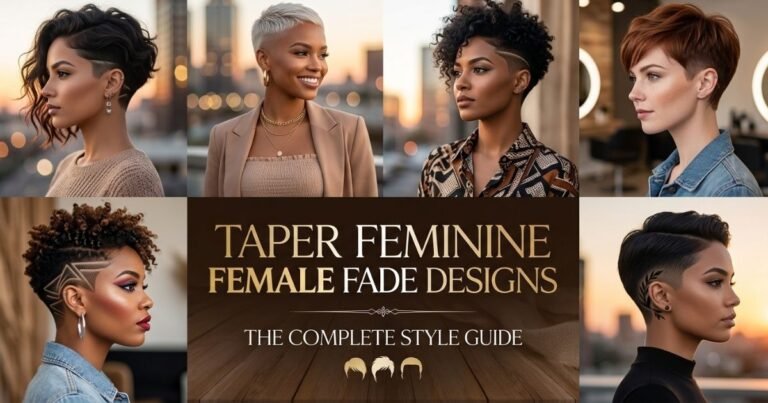 Taper feminine female fade designs: