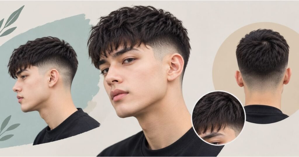 French Crop Fringe Long Buzz Cut Fade