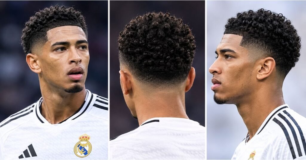 Jude Bellingham_ Curly Top with Taper Fade