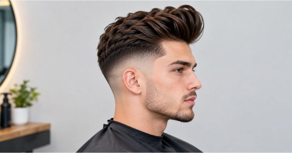 Mid Burst Fade Pompadour